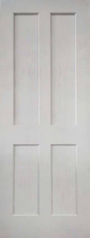 White Primed Oak Essex 4 Panel FD30 Internal Door - Mendes Doors
