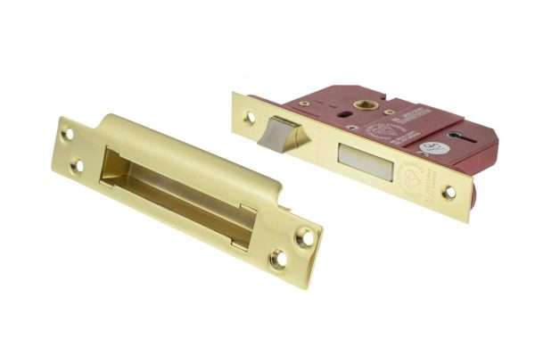 Atlantic 5 Lever Key Sashlock [BS] 2.5" - Polished Brass - Image 2