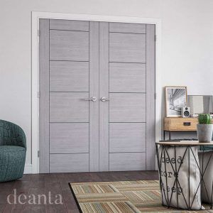 Montreal Light Grey Ash FD30 Internal Door FSC - Deanta Doors