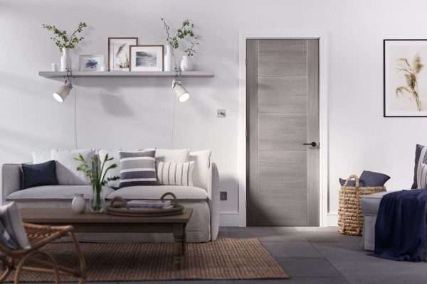 Vancouver Laminated Light Grey Laminated Internal Door - LPD Doors - Image 2