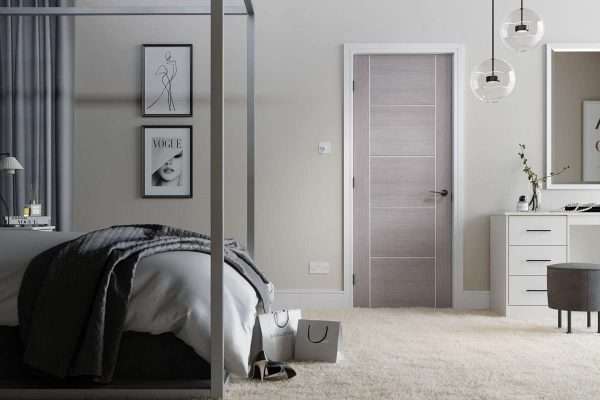 Vancouver 5P Pre-Finished Light Grey Internal Door - LPD Doors - Image 2