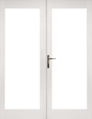 La Porte French Door in Pre-Finished External White Door (Brass Hardware) - XL Joinery Doors